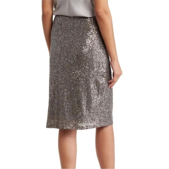 Adrianna Papell NWT Sequin Embellished Pull On Pencil skirt in color lead size S - Picture 5 of 5